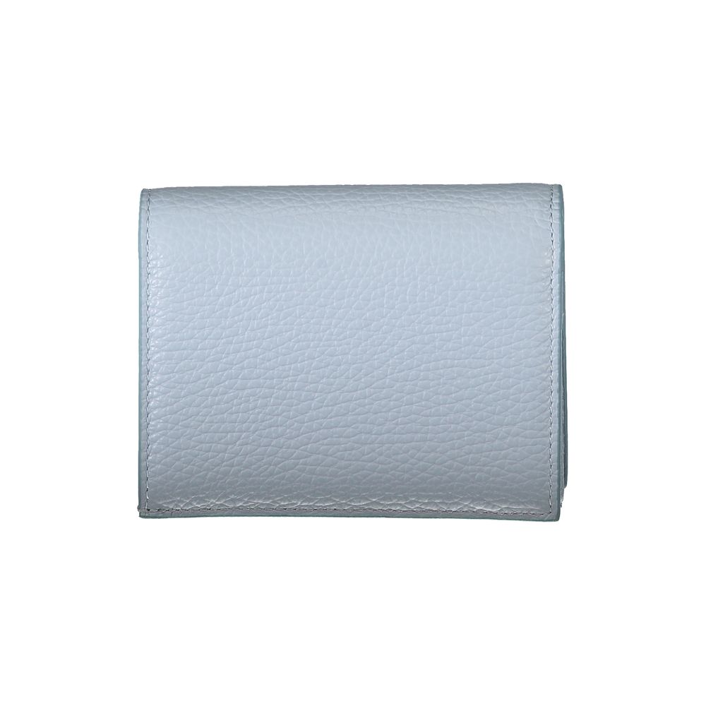 Cartera de cuero celeste
