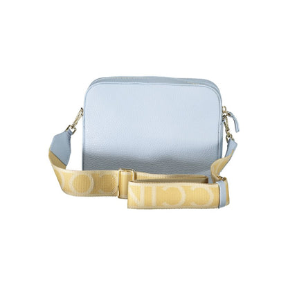 Bolso de cuero celeste