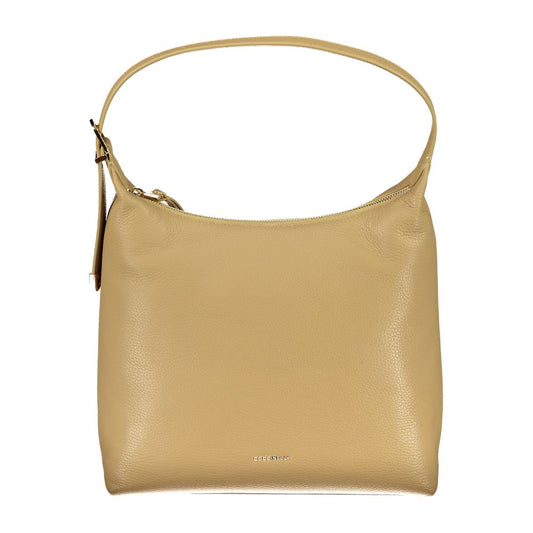 Bolso de mano de piel beige Coccinelle