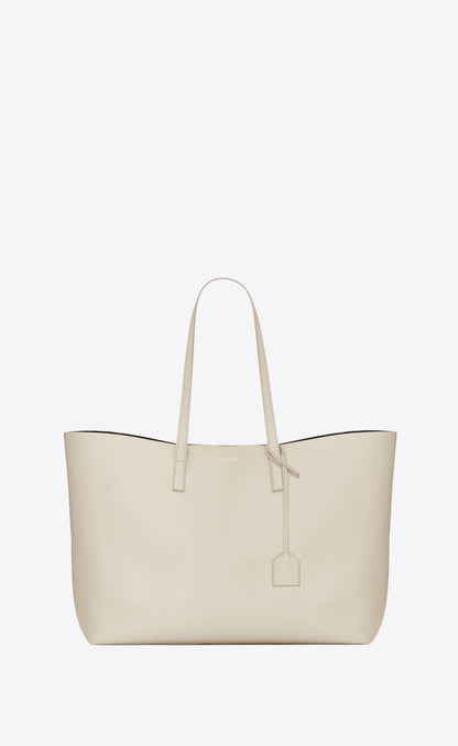 Bolso tote de piel de becerro blanco