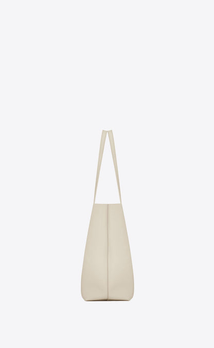 Bolso tote de piel de becerro blanco