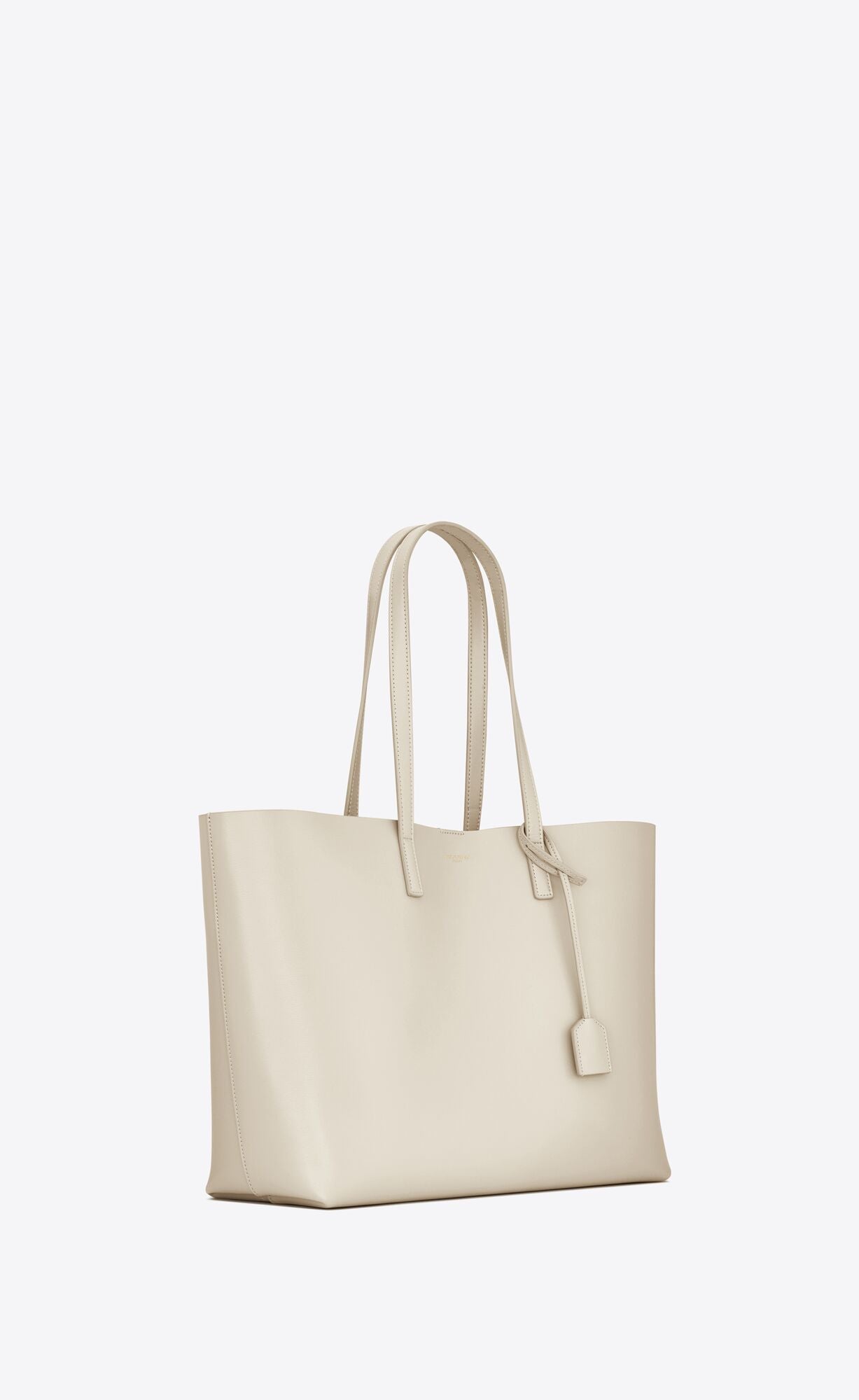 Bolso tote de piel de becerro blanco