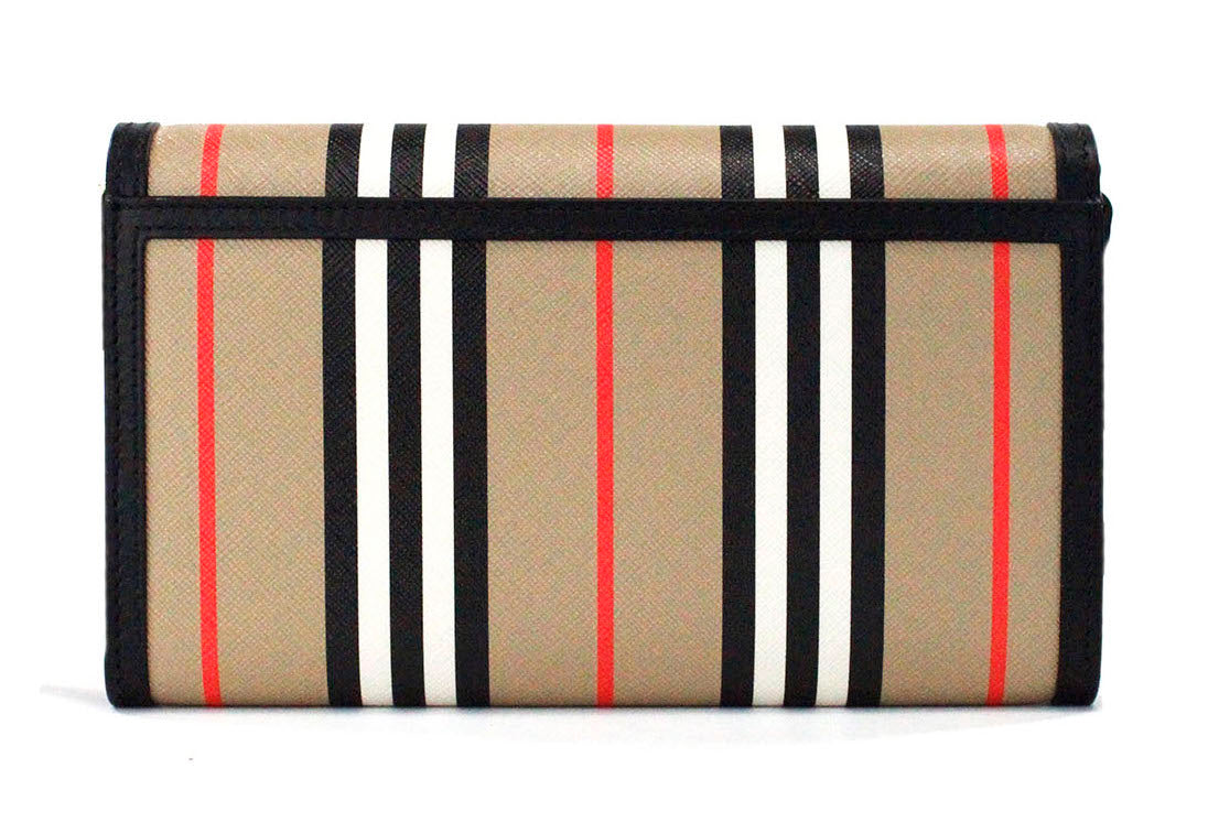 Bolso bandolera tipo cartera de cuero negro con rayas Icon Stripe Archive de Hannah