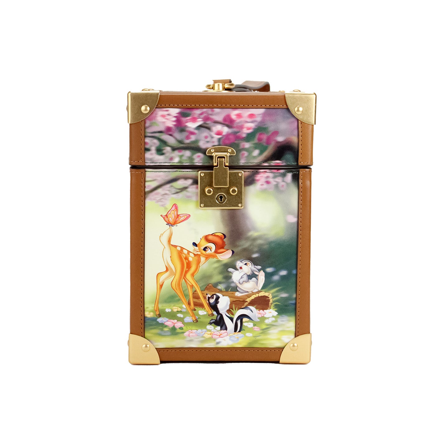 Bolso de mano con asa superior de PVC con estampado de baúl 3D de Disney Bambi