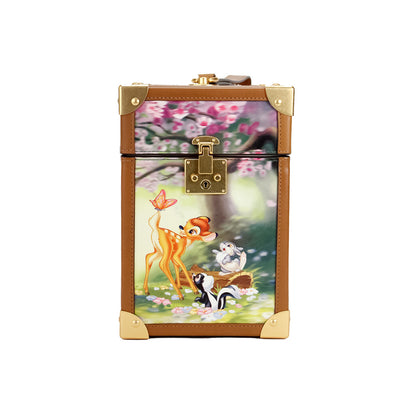 Bolso de mano con asa superior de PVC con estampado de baúl 3D de Disney Bambi