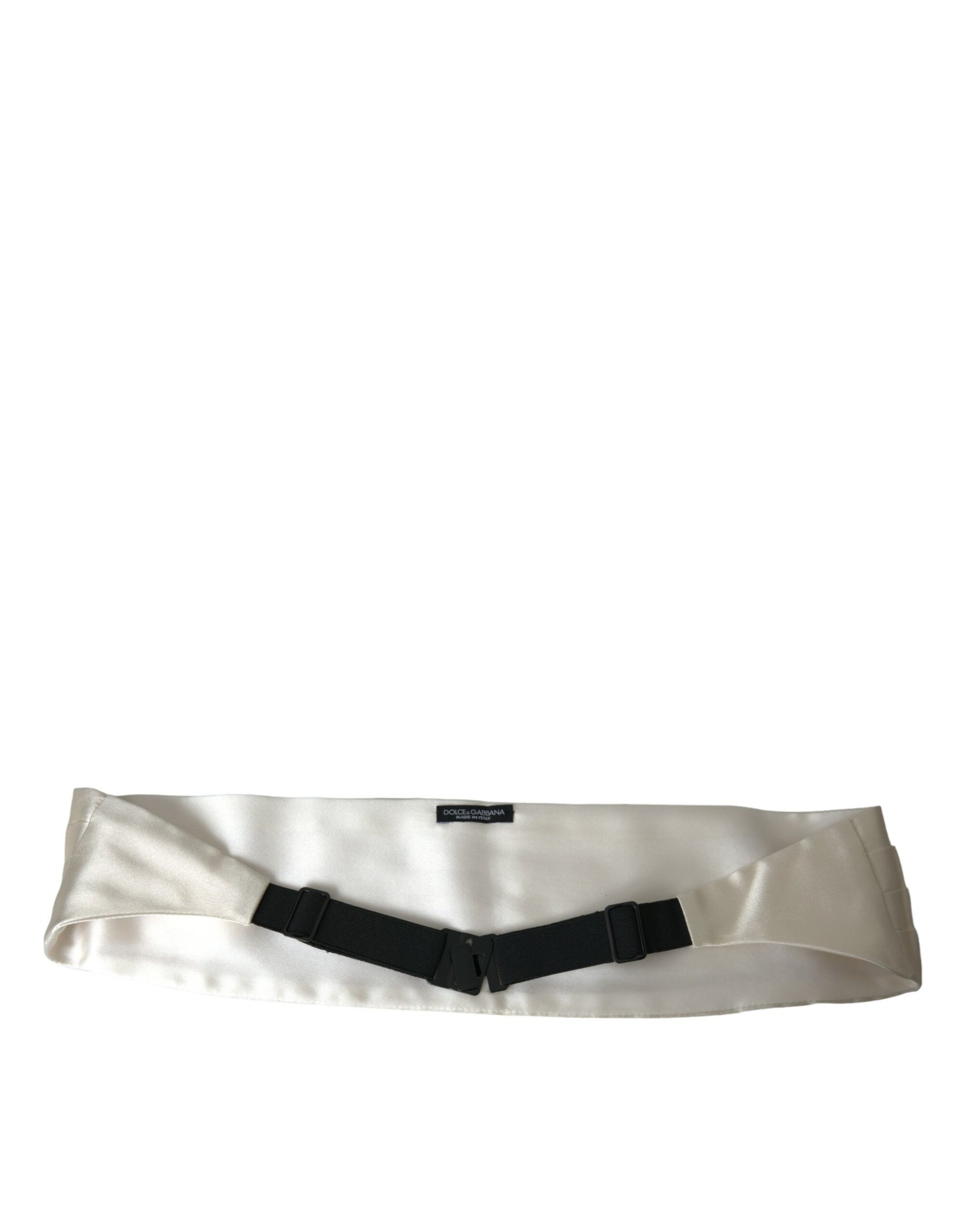 Cinturón ancho de seda para hombre de Dolce &amp; Gabbana en color blanco