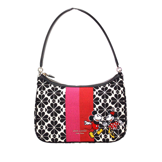 Bolso de hombro de lona jacquard con diseño de flores y palas pequeñas Disney 100 Sam de Kate Spade