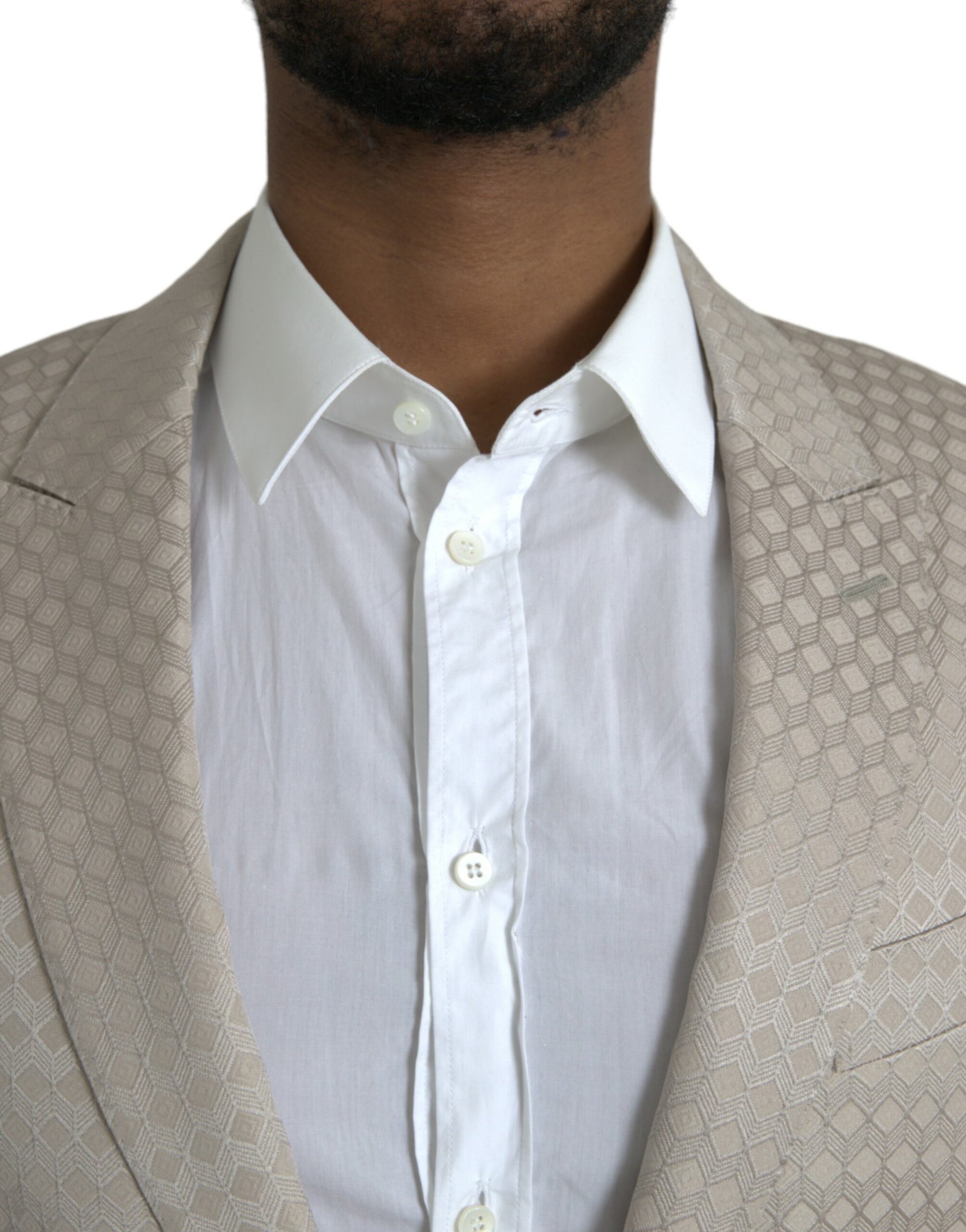 Abrigo tipo blazer con botonadura sencilla MARTINI en color beige de Dolce &amp; Gabbana