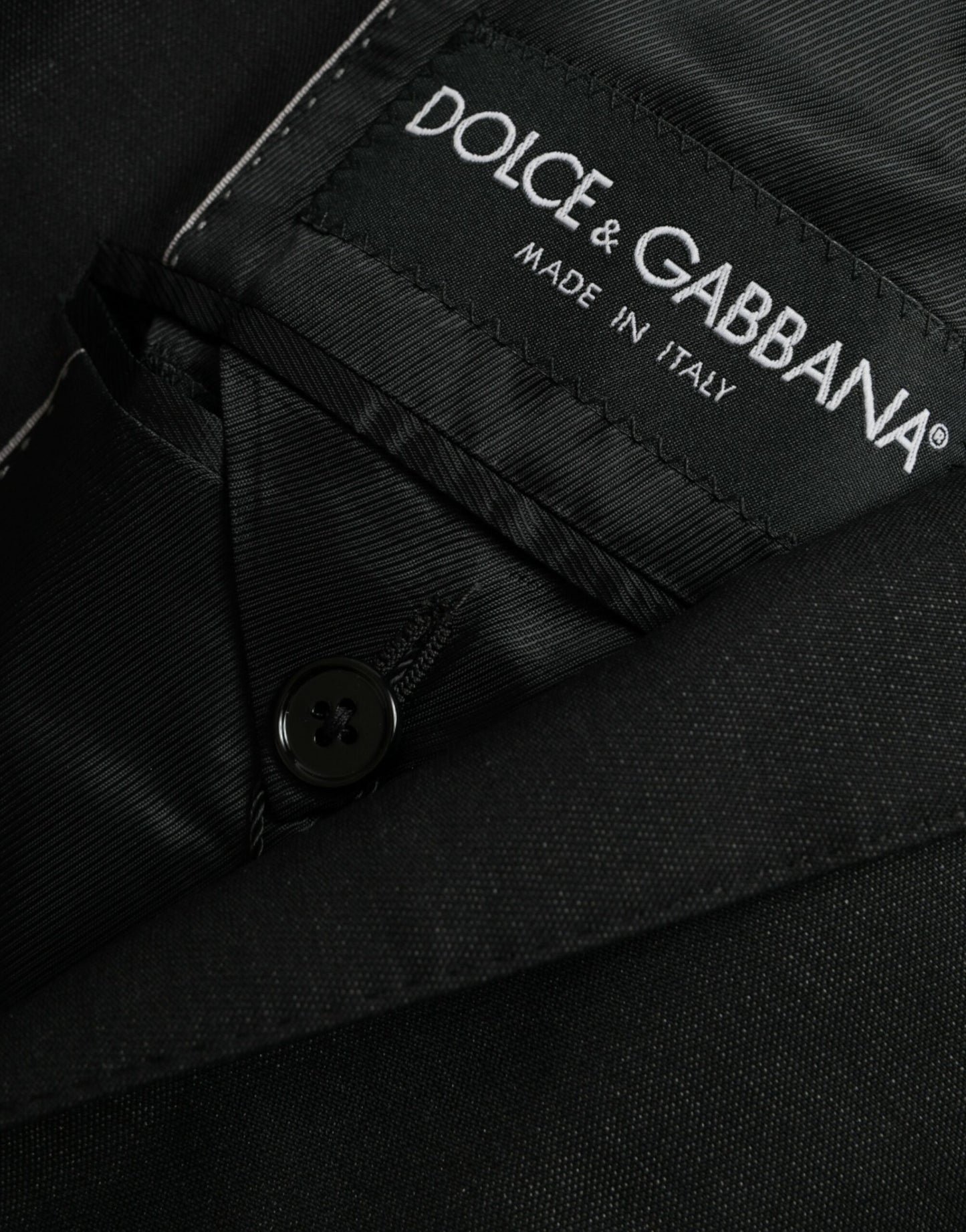 Blazer de botonadura sencilla con muescas de lana negra de Dolce &amp; Gabbana