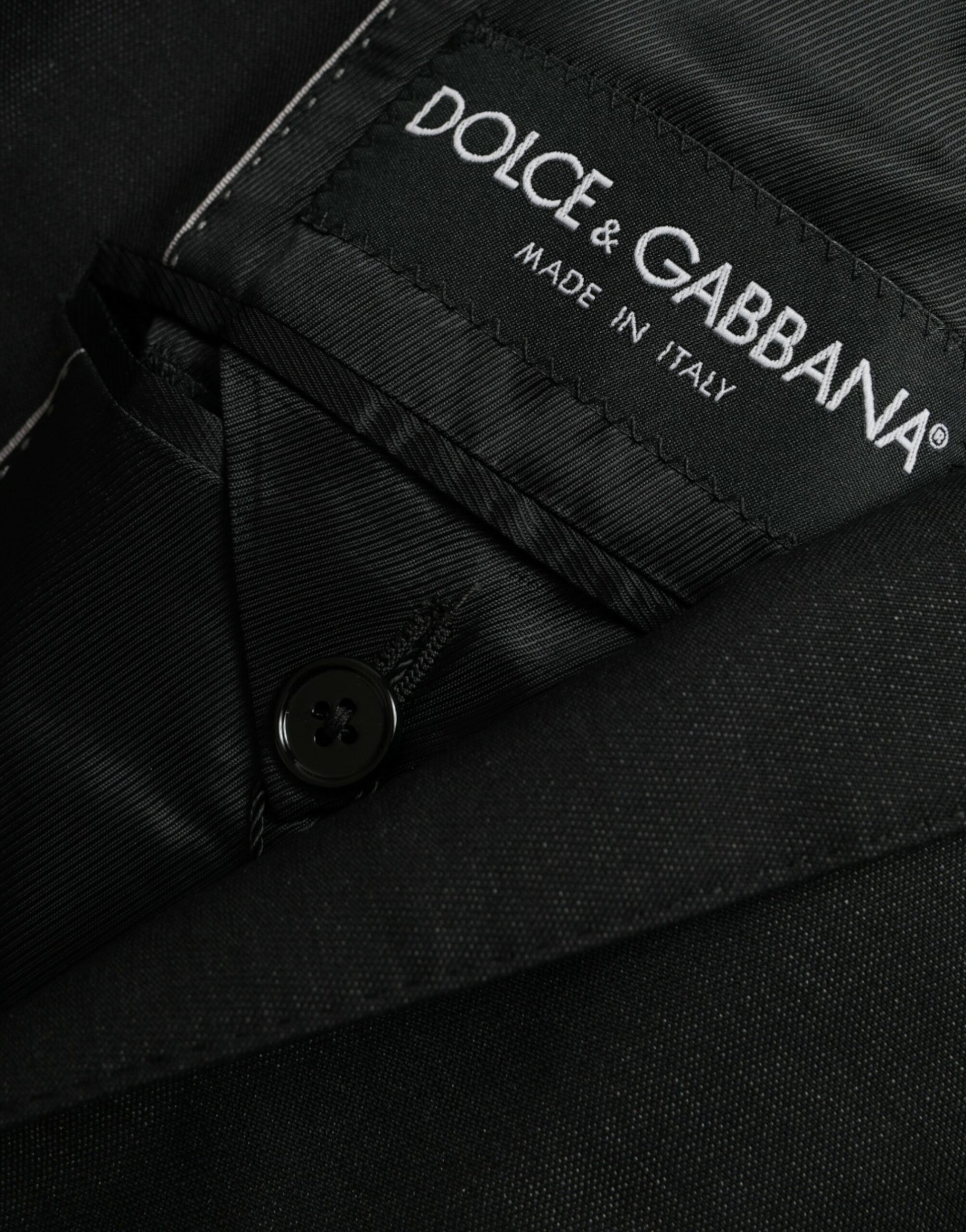 Blazer de botonadura sencilla con muescas de lana negra de Dolce &amp; Gabbana
