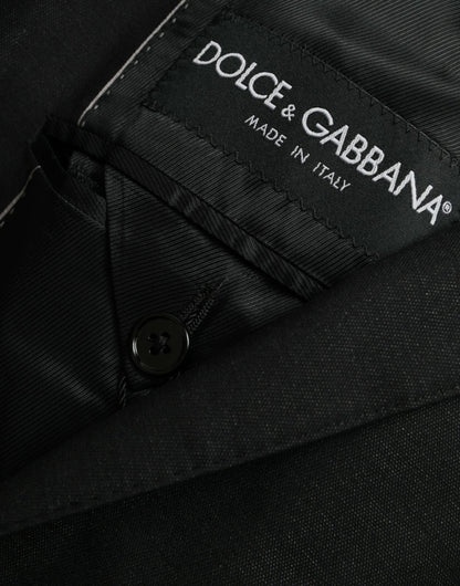 Blazer de botonadura sencilla con muescas de lana negra de Dolce &amp; Gabbana