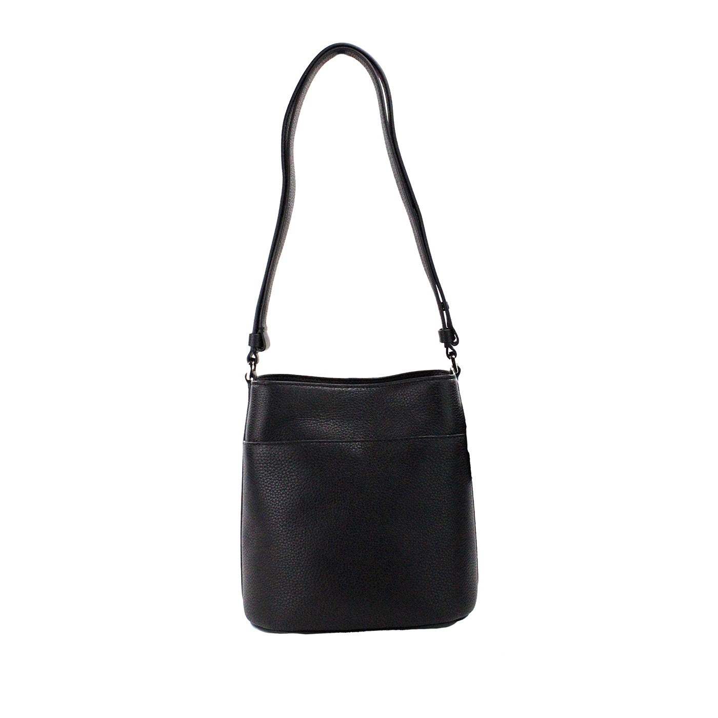 Bolso bandolera Leila pequeño de piel granulada en color negro