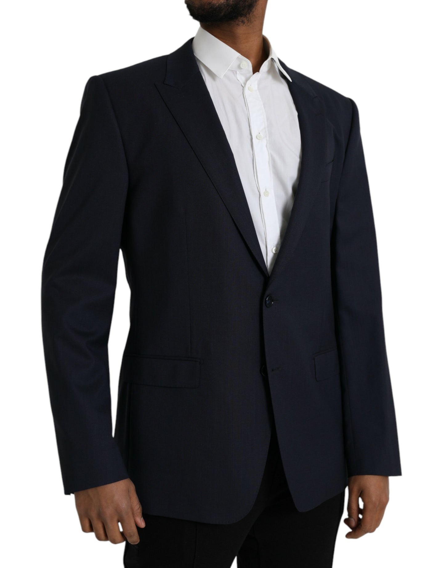 Blazer de lana azul oscuro con botonadura sencilla de Dolce &amp; Gabbana