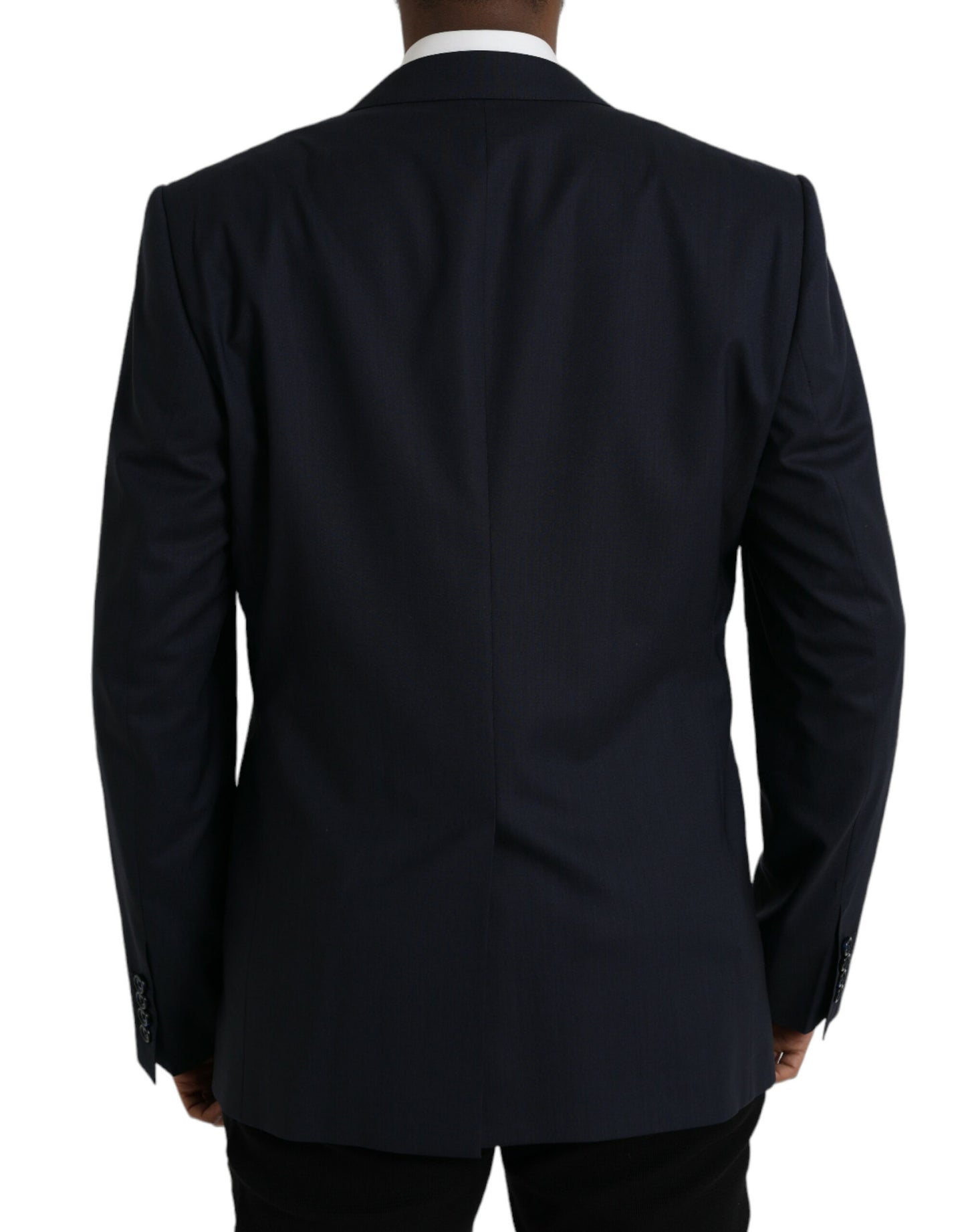 Blazer de lana azul oscuro con botonadura sencilla de Dolce &amp; Gabbana
