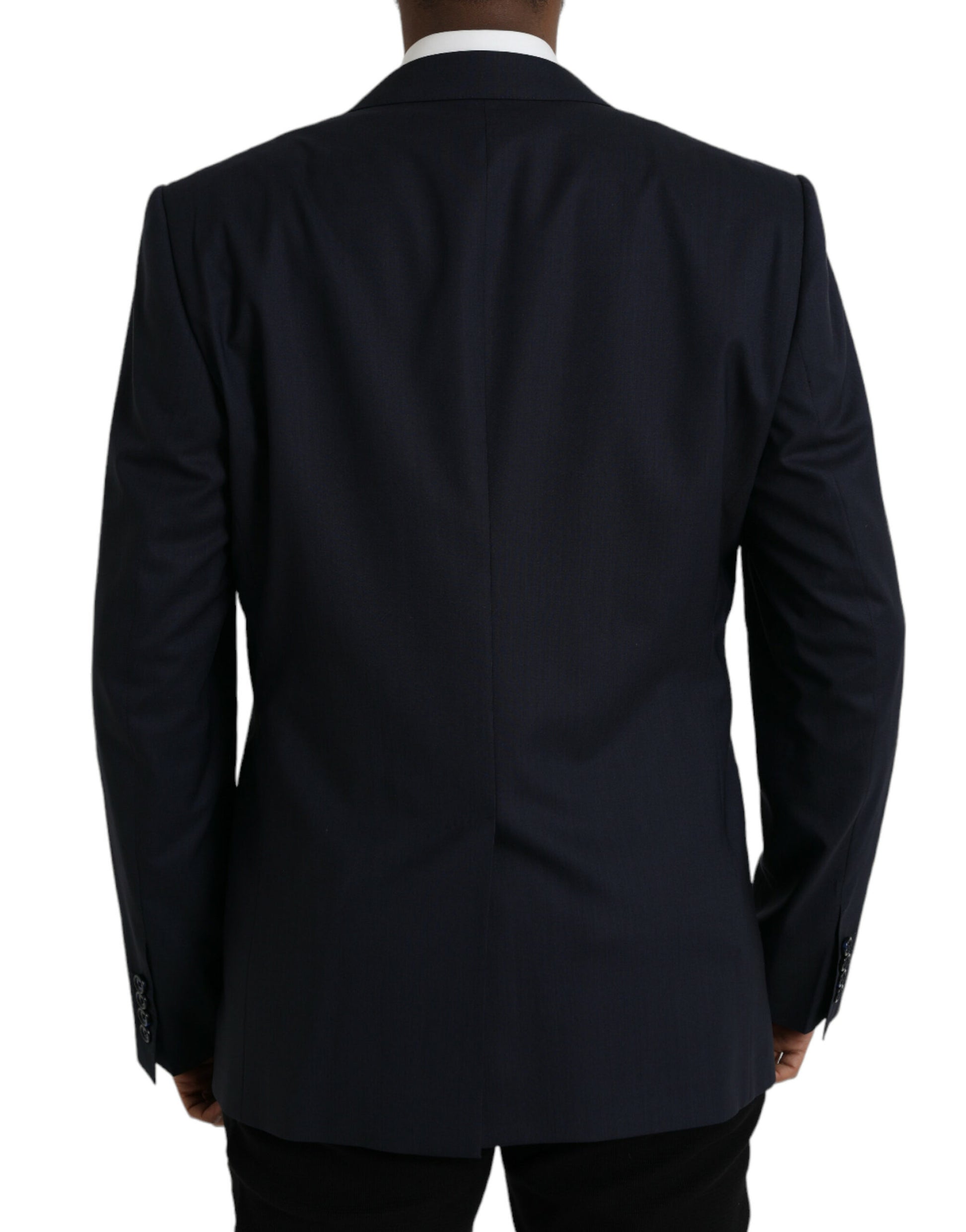 Blazer de lana azul oscuro con botonadura sencilla de Dolce &amp; Gabbana