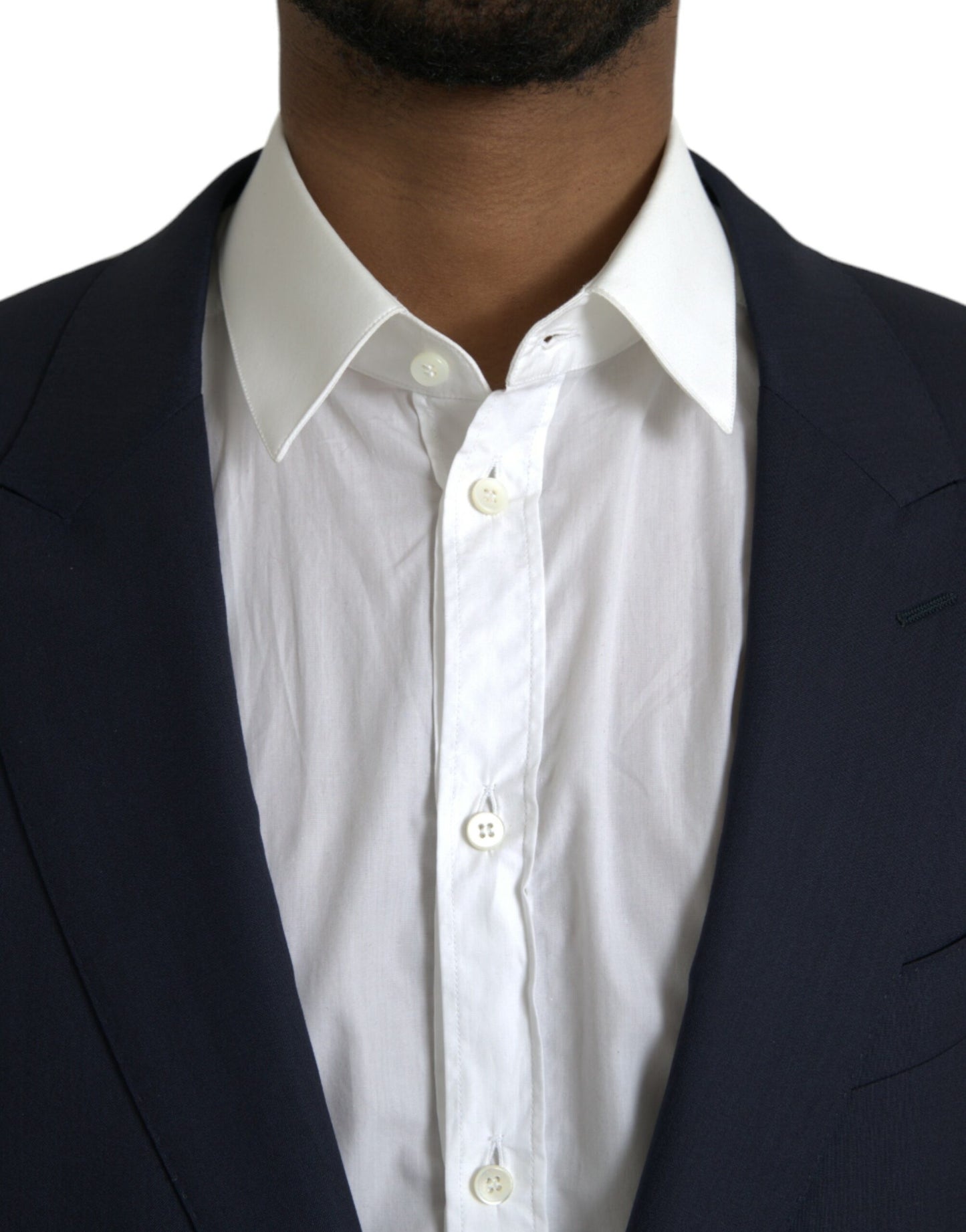 Blazer de lana azul oscuro con botonadura sencilla de Dolce &amp; Gabbana
