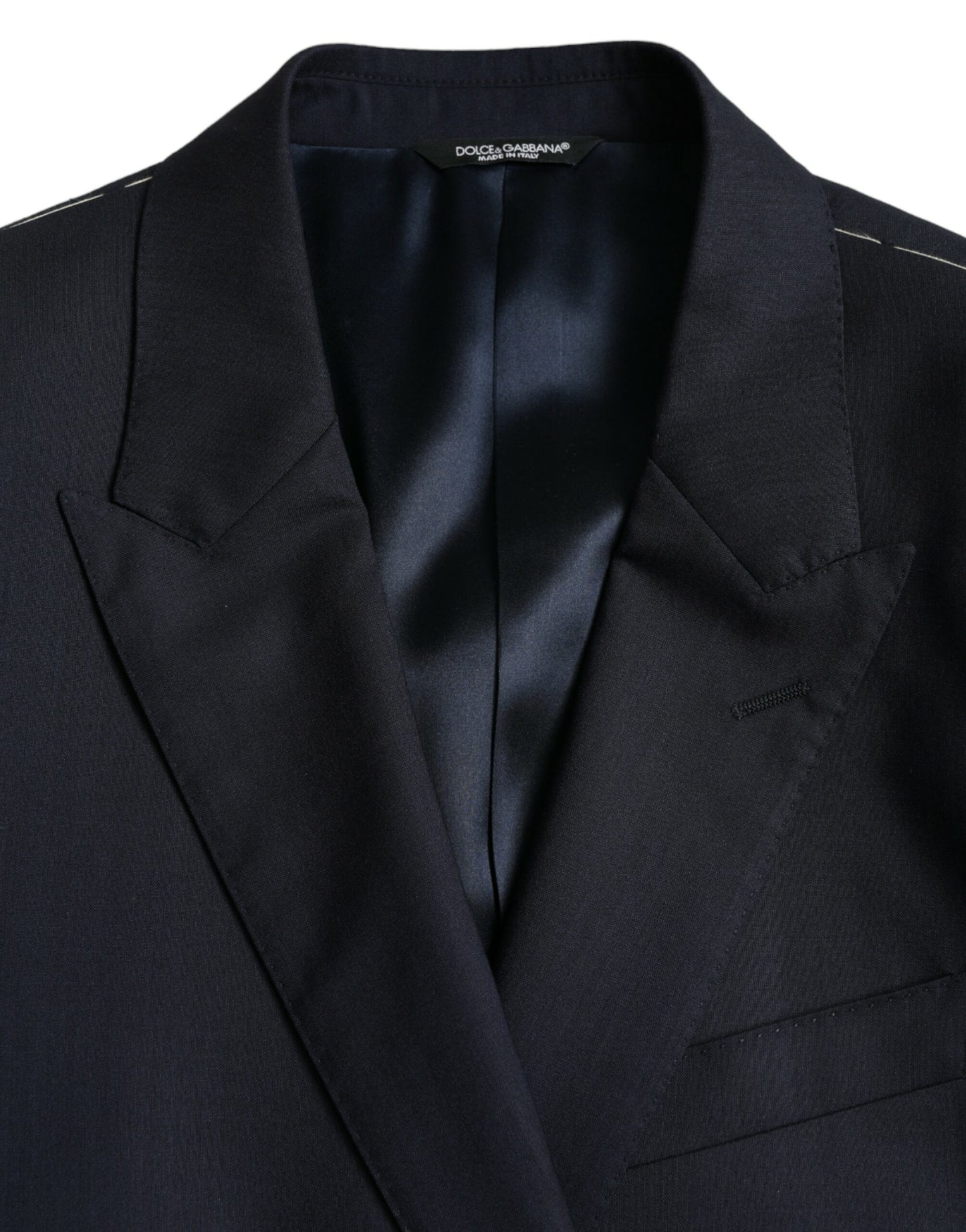 Blazer de lana azul oscuro con botonadura sencilla de Dolce &amp; Gabbana