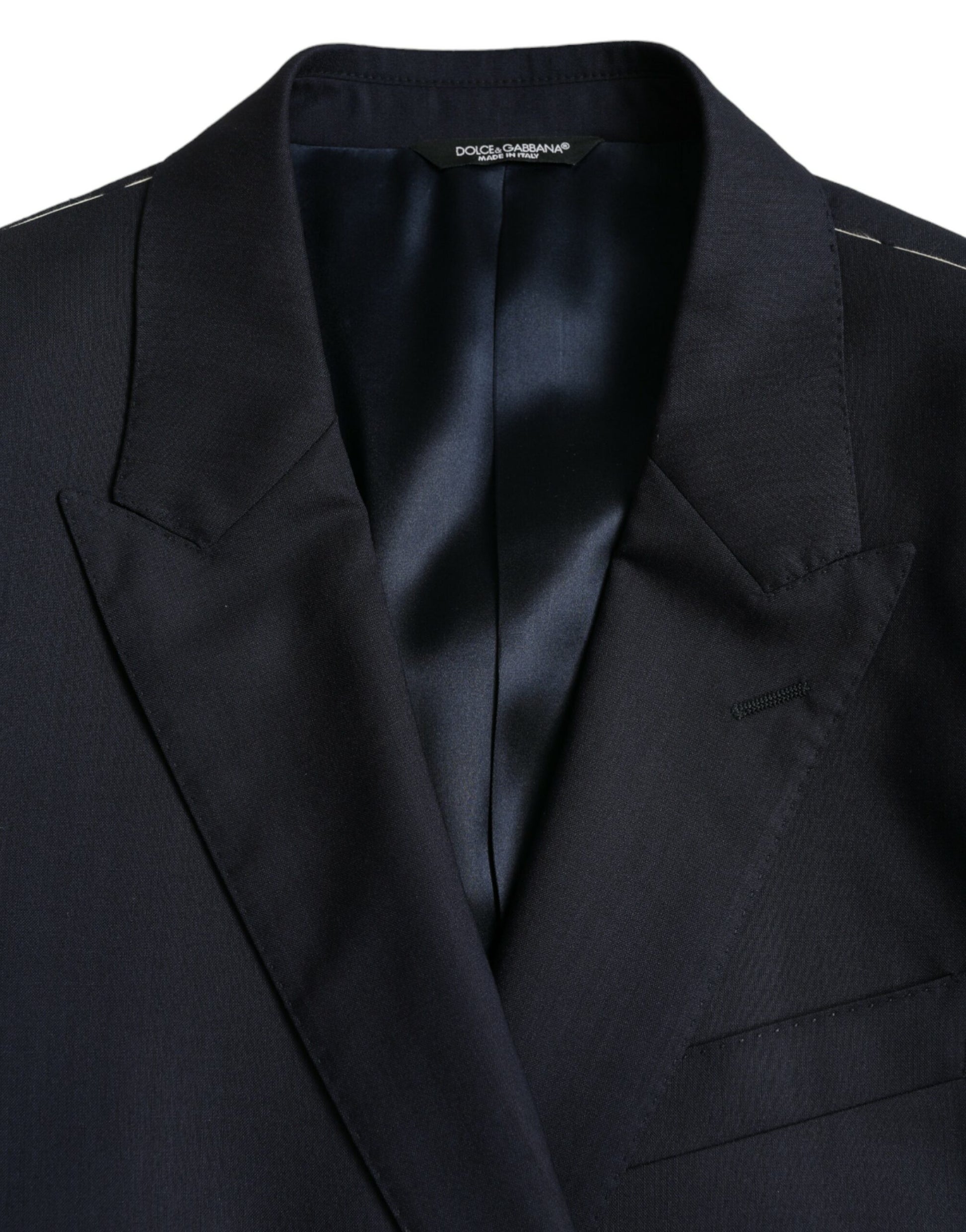 Blazer de lana azul oscuro con botonadura sencilla de Dolce &amp; Gabbana