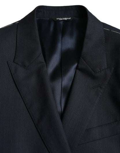 Blazer de lana azul oscuro con botonadura sencilla de Dolce &amp; Gabbana