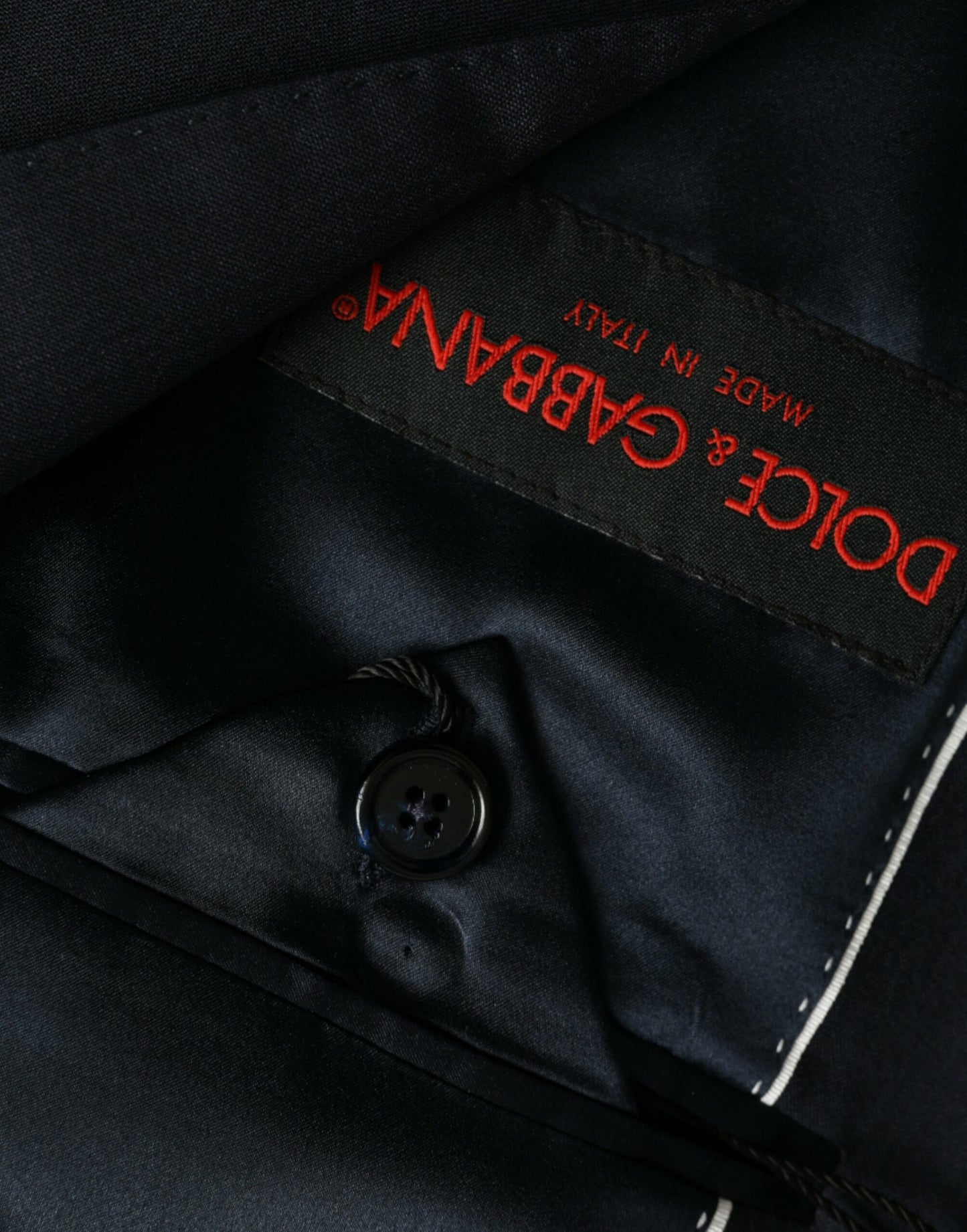 Blazer de lana azul oscuro con botonadura sencilla de Dolce &amp; Gabbana