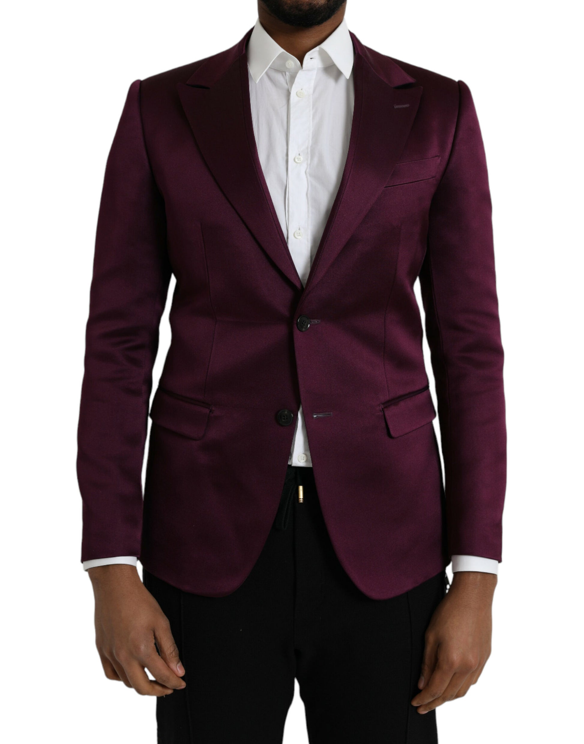 Blazer de seda con botonadura sencilla en color granate de Dolce &amp; Gabbana