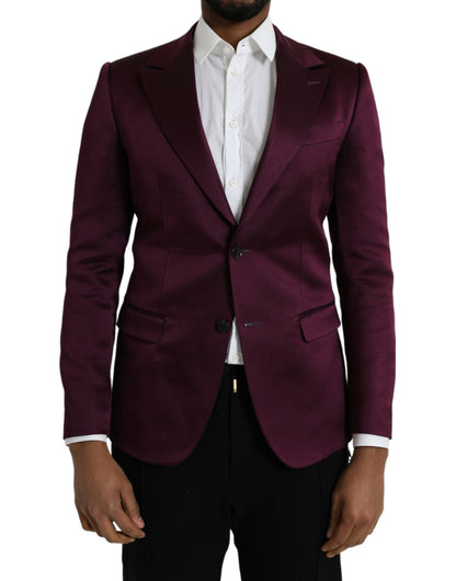 Blazer de seda con botonadura sencilla en color granate de Dolce &amp; Gabbana