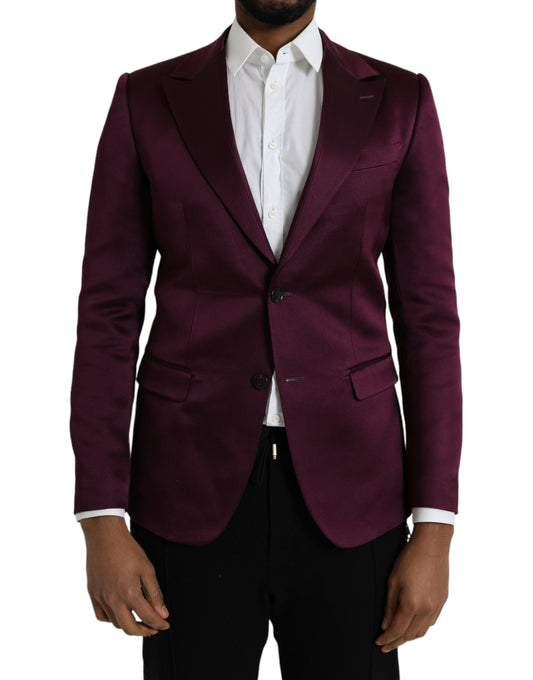 Blazer de seda con botonadura sencilla en color granate de Dolce &amp; Gabbana