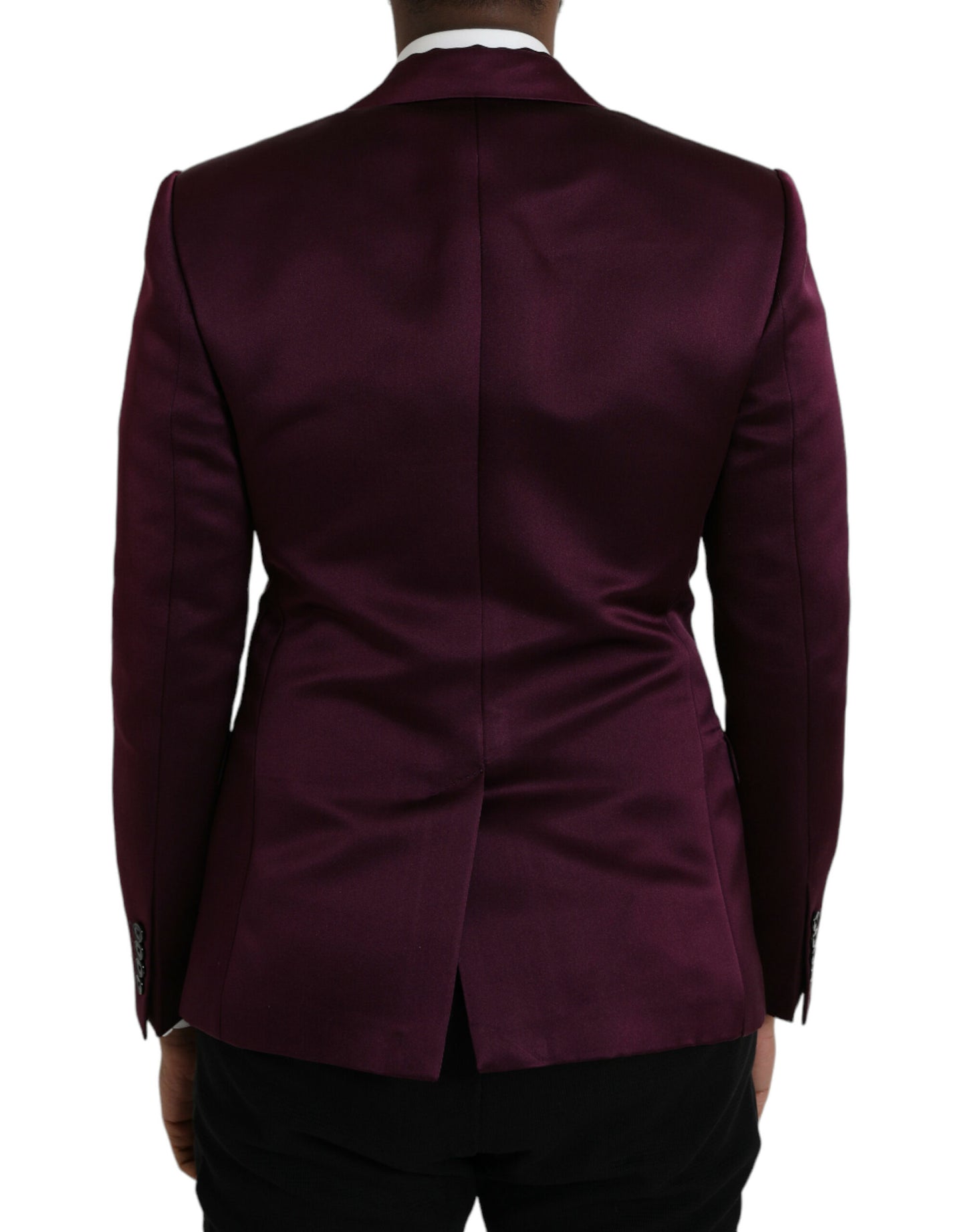 Blazer de seda con botonadura sencilla en color granate de Dolce &amp; Gabbana