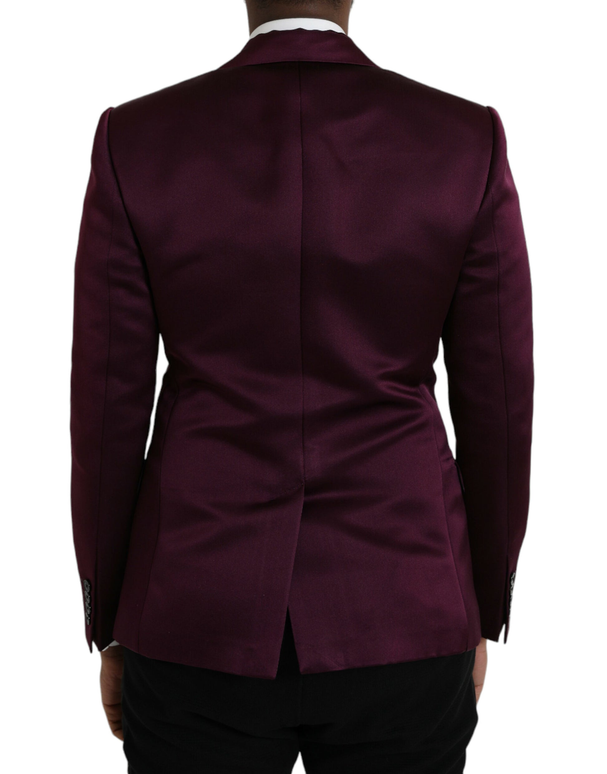 Blazer de seda con botonadura sencilla en color granate de Dolce &amp; Gabbana