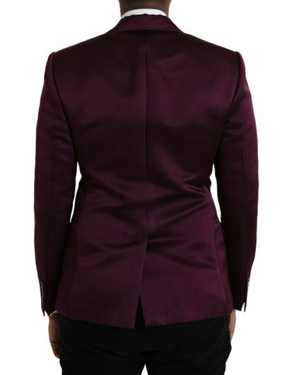 Blazer de seda con botonadura sencilla en color granate de Dolce &amp; Gabbana