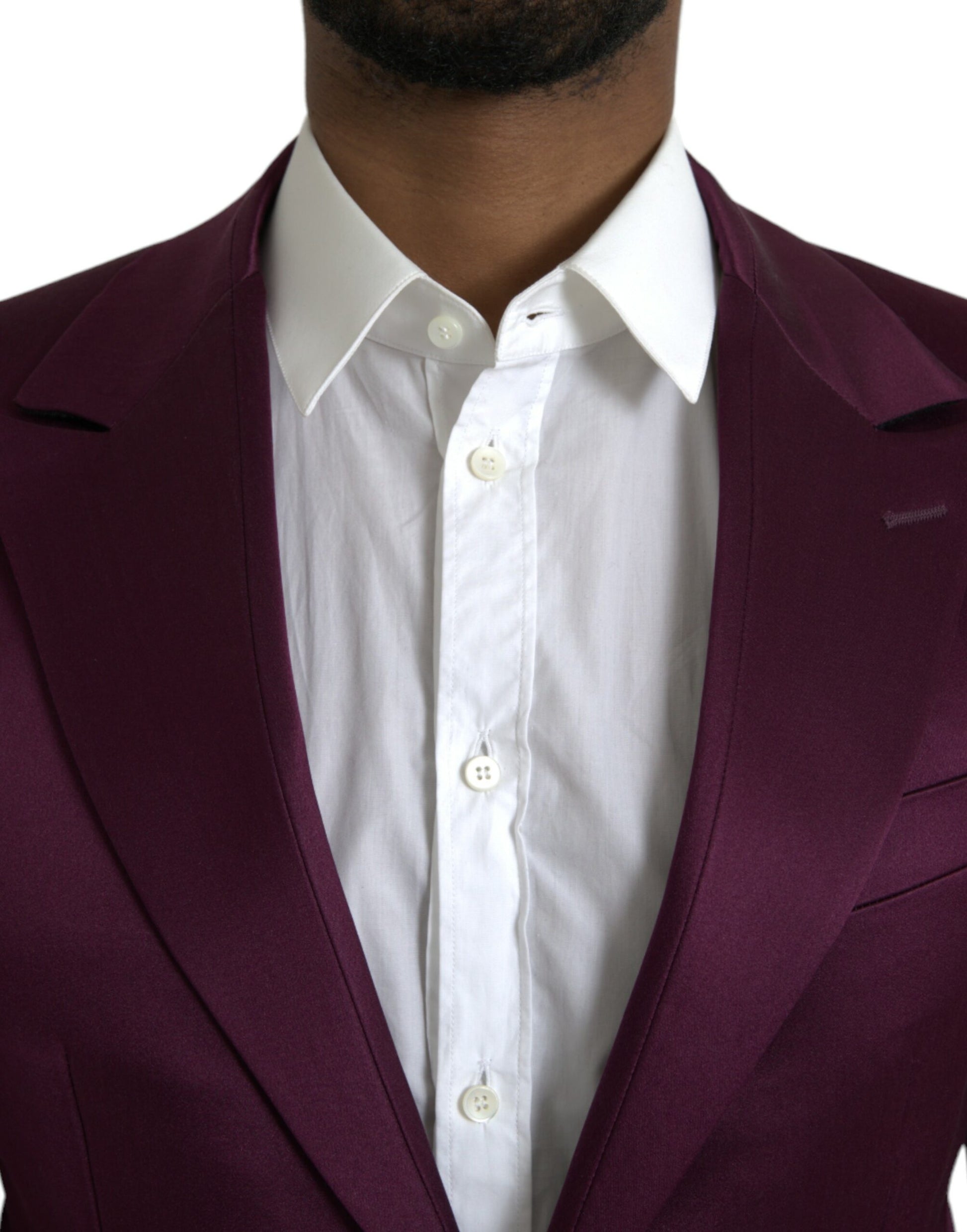 Blazer de seda con botonadura sencilla en color granate de Dolce &amp; Gabbana