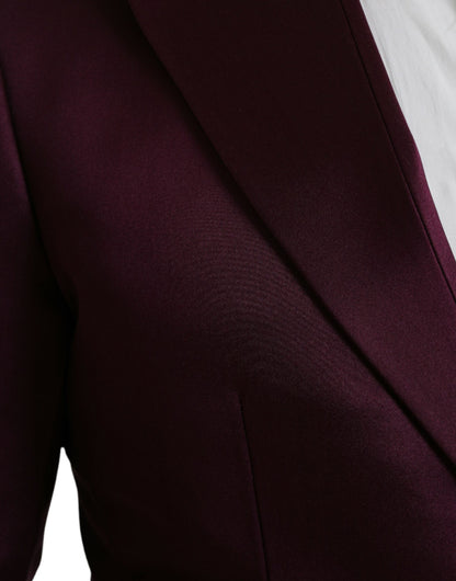 Blazer de seda con botonadura sencilla en color granate de Dolce &amp; Gabbana