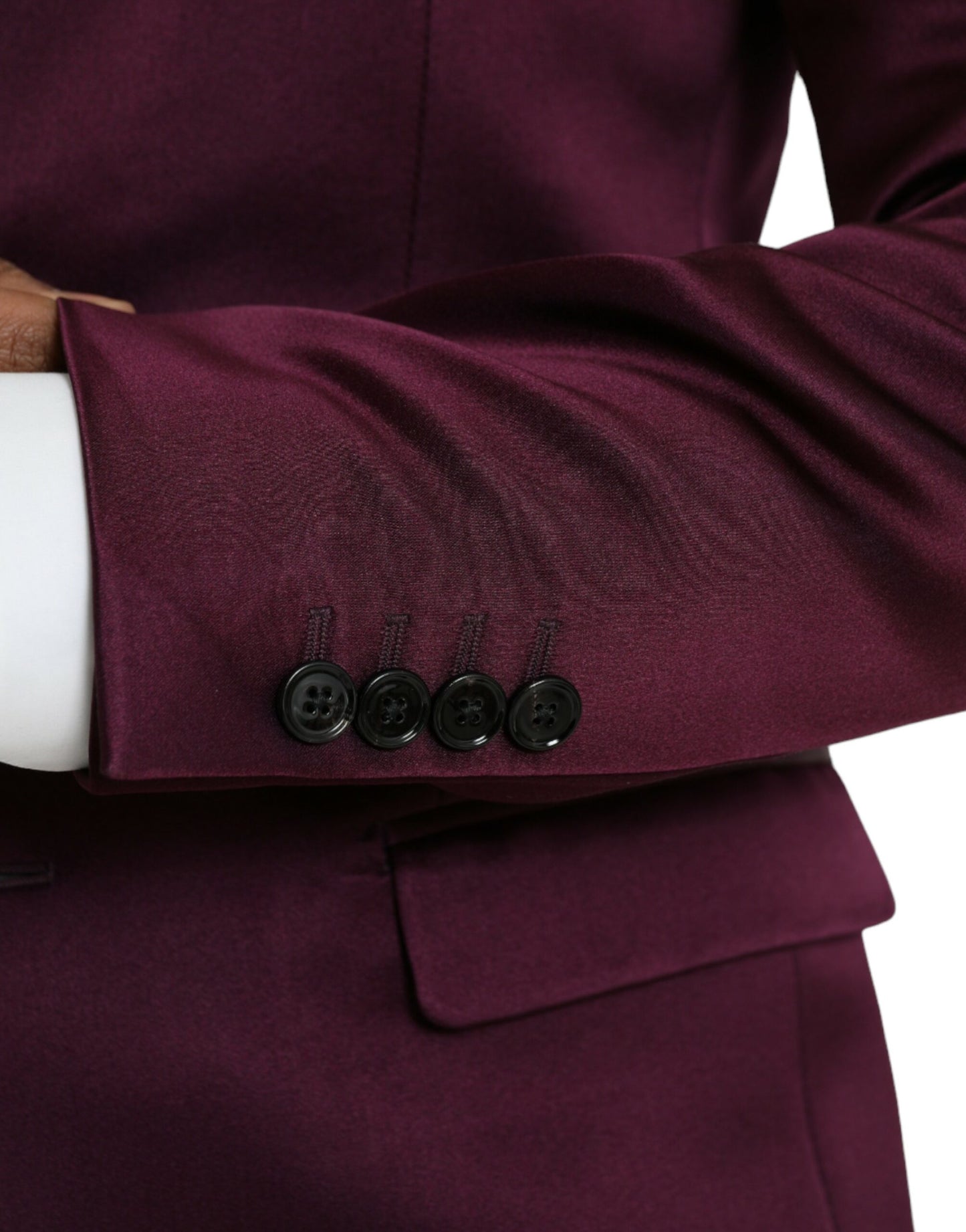 Blazer de seda con botonadura sencilla en color granate de Dolce &amp; Gabbana