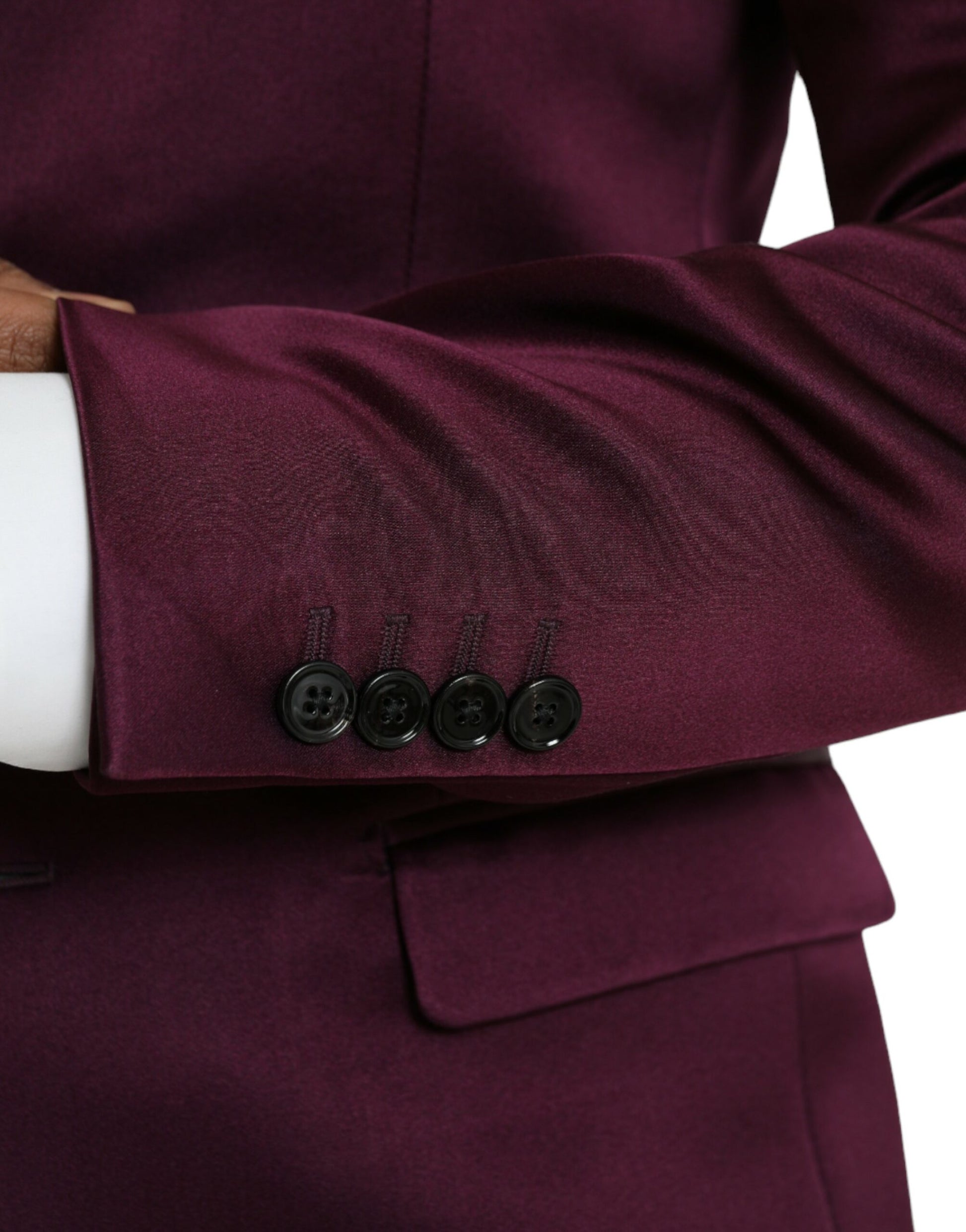Blazer de seda con botonadura sencilla en color granate de Dolce &amp; Gabbana