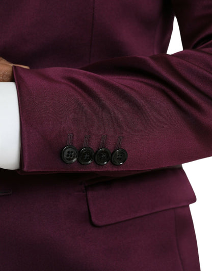 Blazer de seda con botonadura sencilla en color granate de Dolce &amp; Gabbana