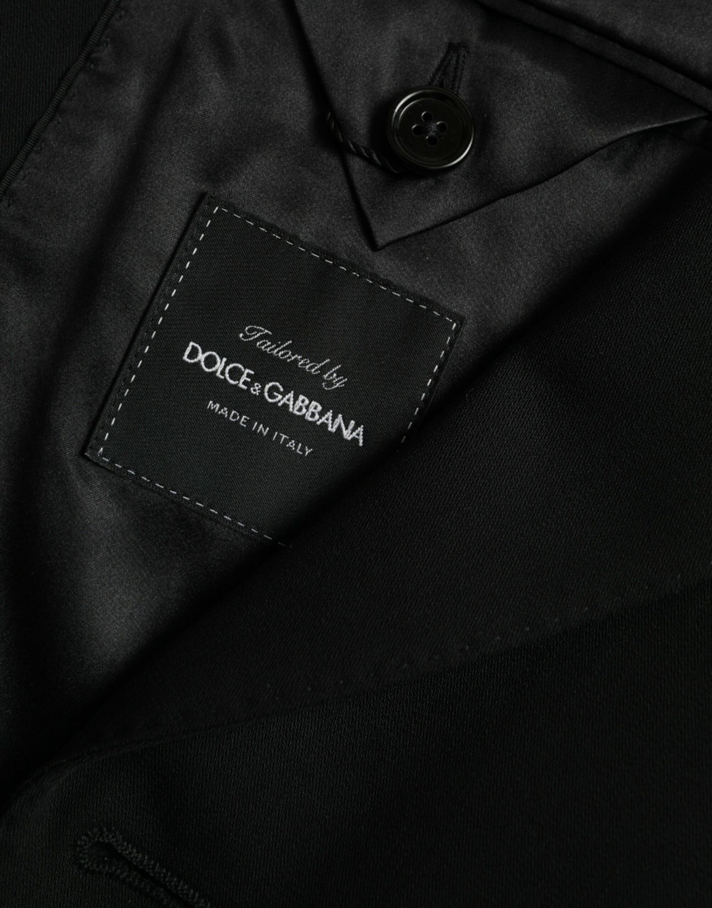 Blazer de botonadura sencilla con cuello alto de lana negra de Dolce &amp; Gabbana