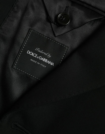 Blazer de botonadura sencilla con cuello alto de lana negra de Dolce &amp; Gabbana
