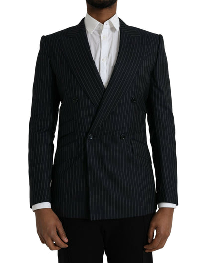 Abrigo tipo blazer cruzado SICILIA con rayas negras de Dolce &amp; Gabbana