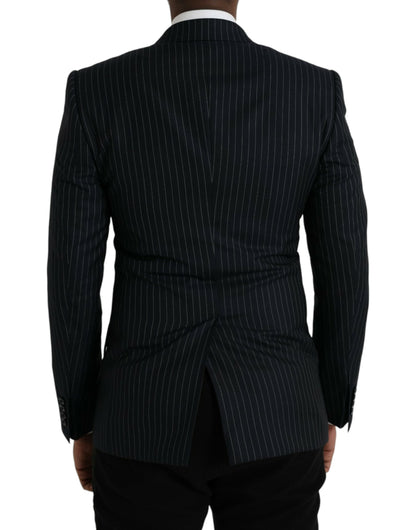 Abrigo tipo blazer cruzado SICILIA con rayas negras de Dolce &amp; Gabbana