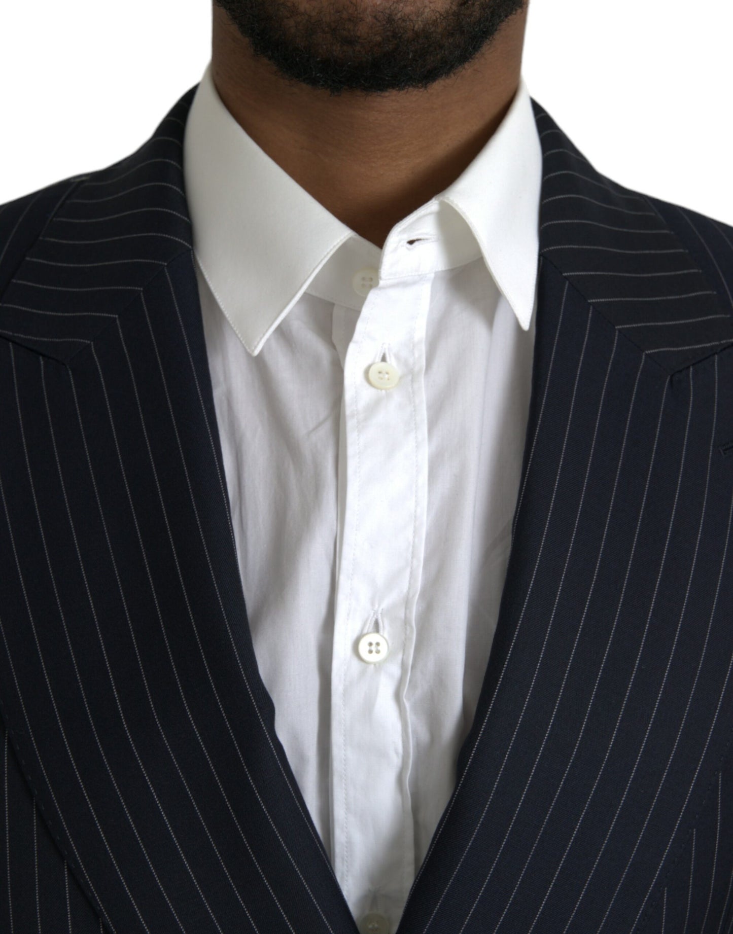 Abrigo tipo blazer cruzado SICILIA con rayas negras de Dolce &amp; Gabbana