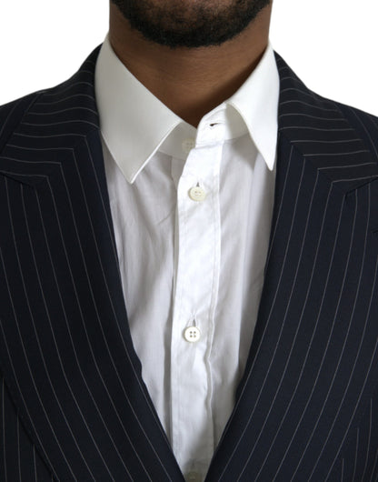 Abrigo tipo blazer cruzado SICILIA con rayas negras de Dolce &amp; Gabbana