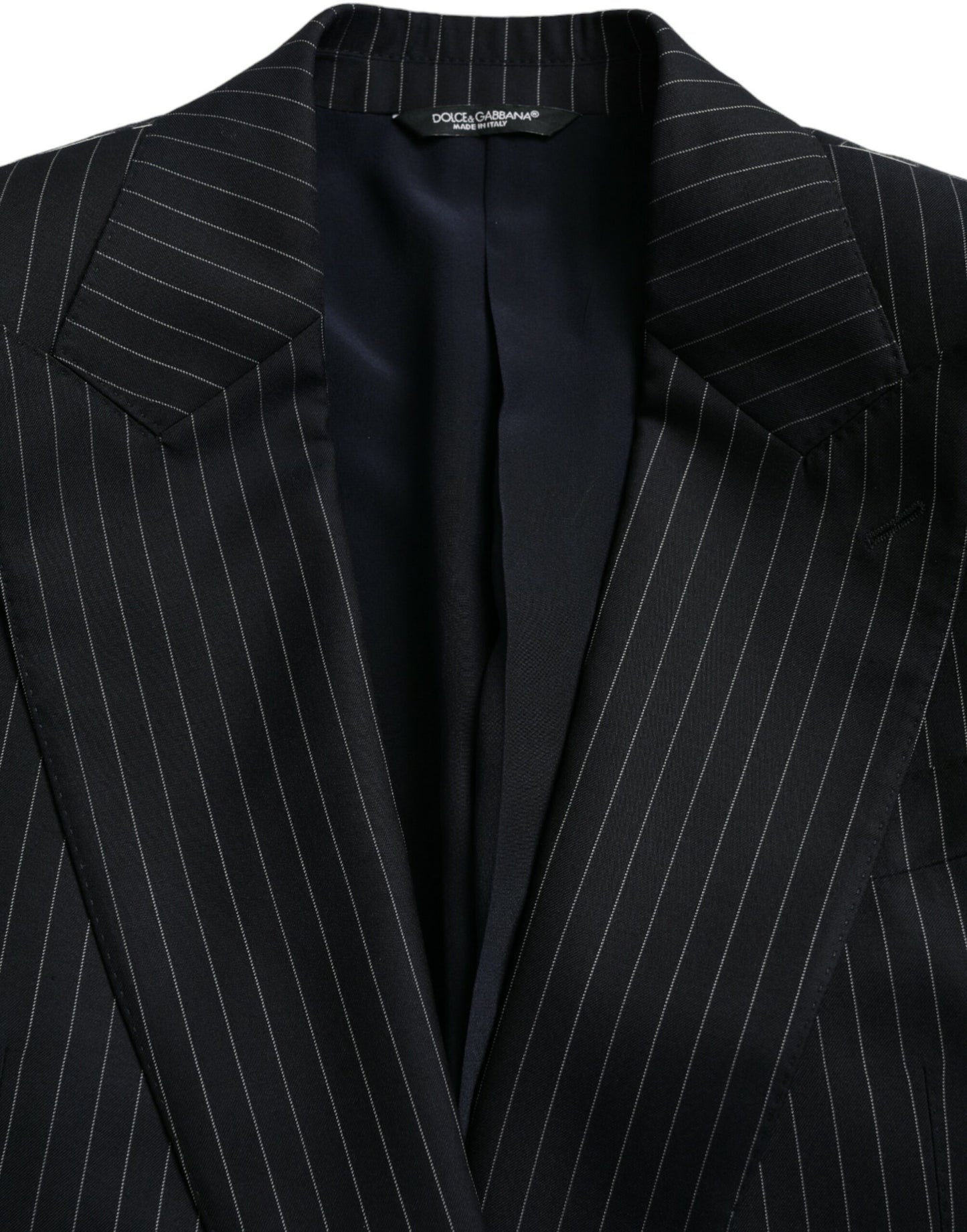 Abrigo tipo blazer cruzado SICILIA con rayas negras de Dolce &amp; Gabbana