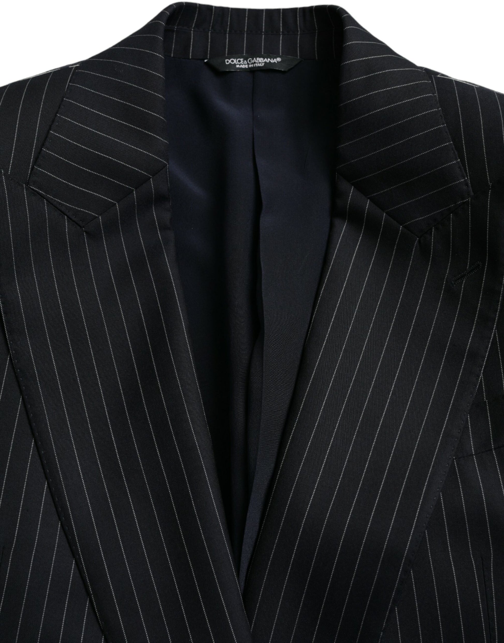 Abrigo tipo blazer cruzado SICILIA con rayas negras de Dolce &amp; Gabbana