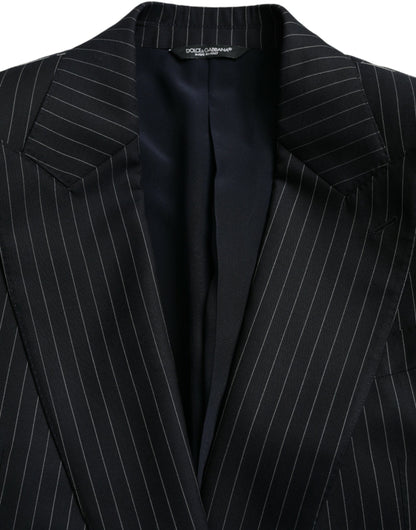 Abrigo tipo blazer cruzado SICILIA con rayas negras de Dolce &amp; Gabbana