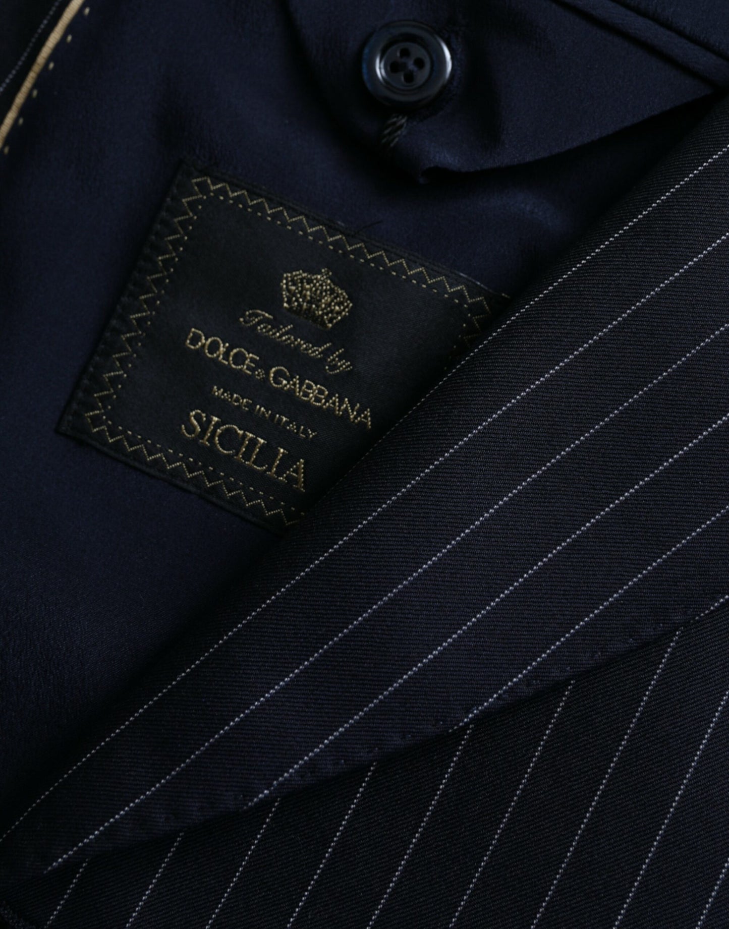 Abrigo tipo blazer cruzado SICILIA con rayas negras de Dolce &amp; Gabbana