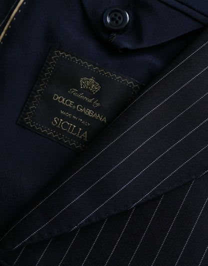 Abrigo tipo blazer cruzado SICILIA con rayas negras de Dolce &amp; Gabbana