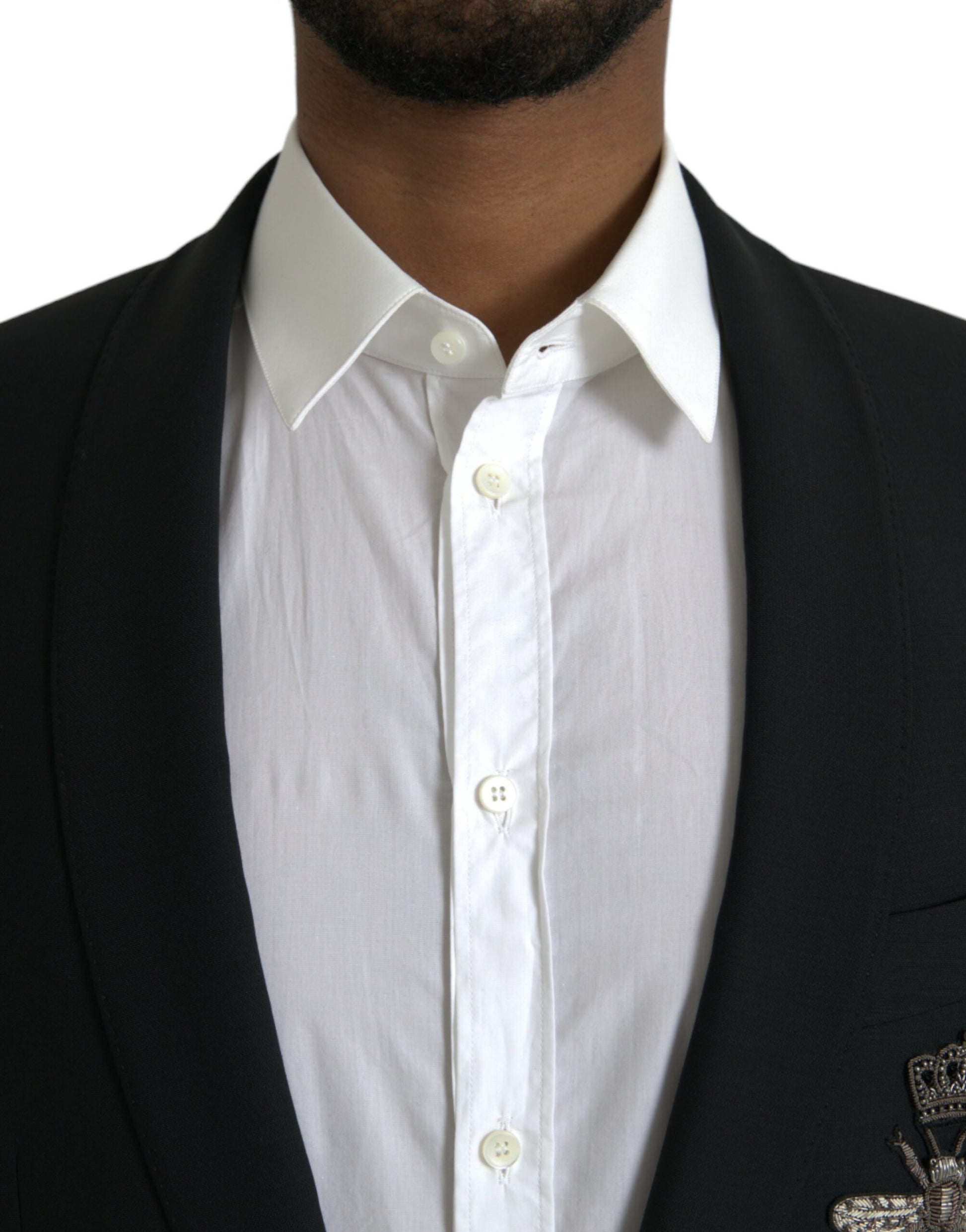 Blazer de botonadura sencilla con diseño de abeja y corona negra de Dolce &amp; Gabbana MARTINI