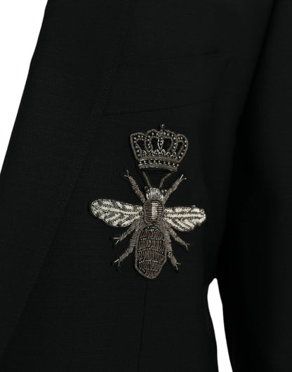 Blazer de botonadura sencilla con diseño de abeja y corona negra de Dolce &amp; Gabbana MARTINI