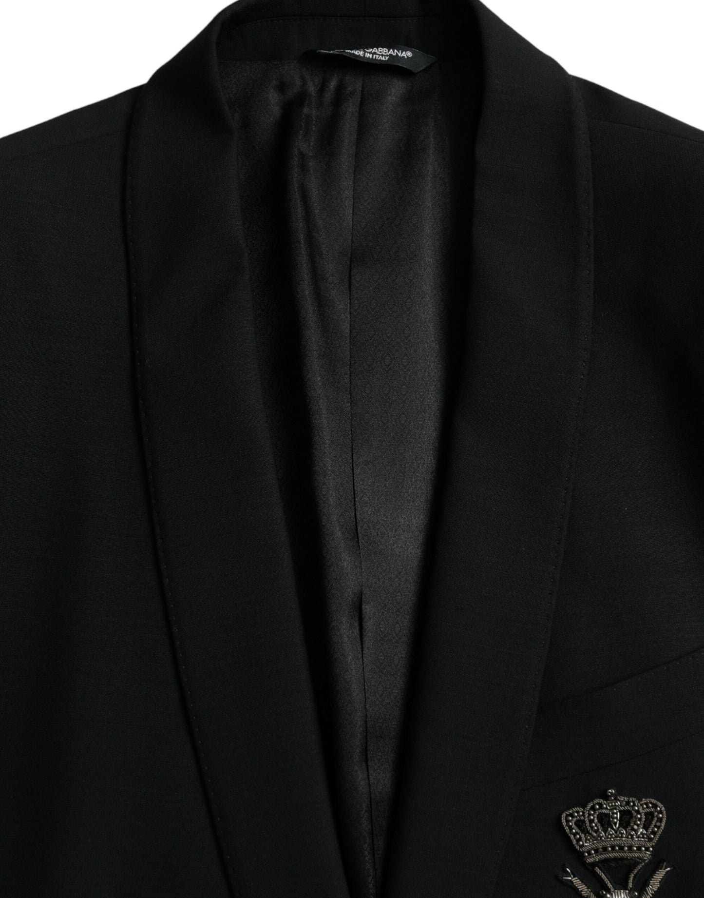 Blazer de botonadura sencilla con diseño de abeja y corona negra de Dolce &amp; Gabbana MARTINI