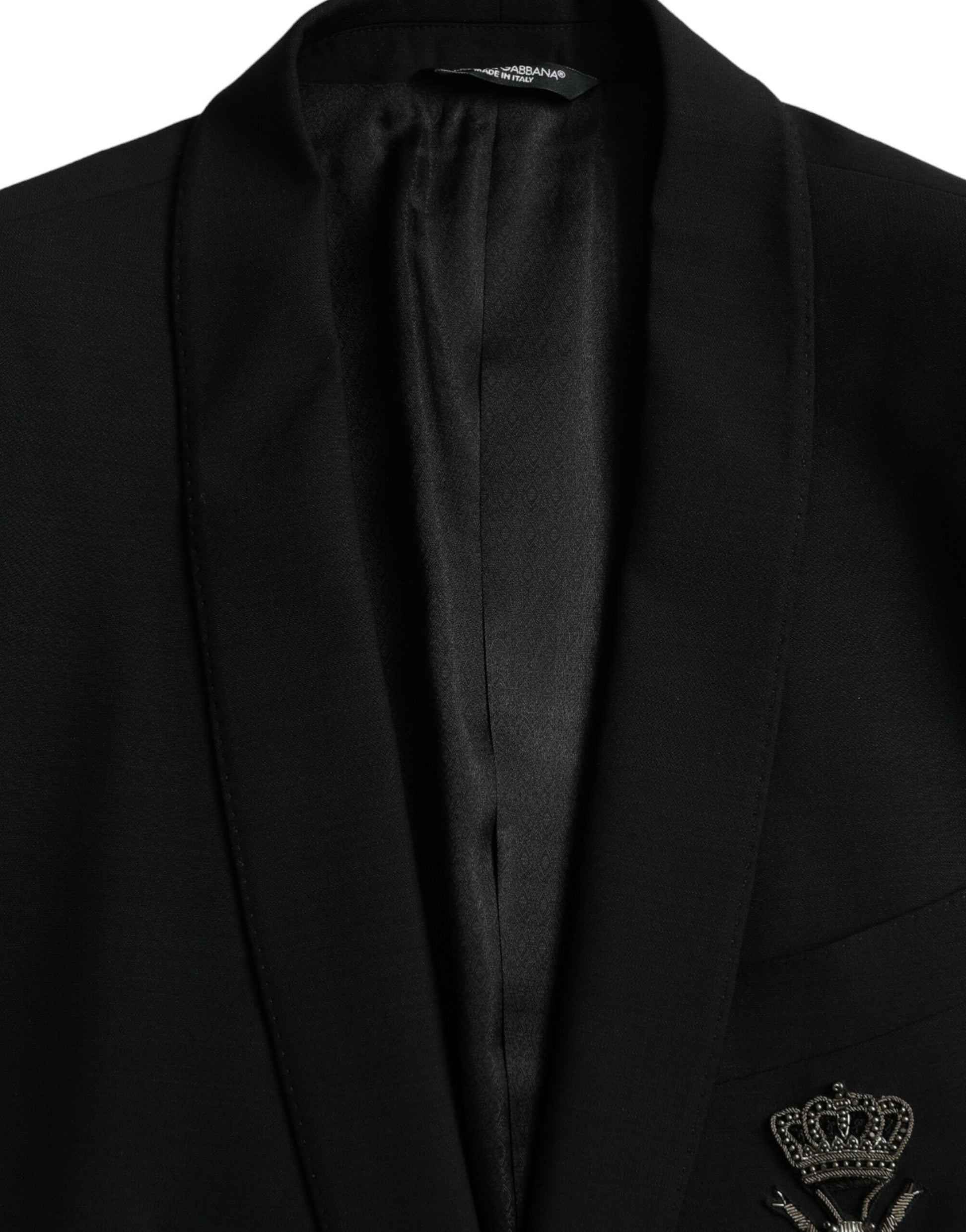 Blazer de botonadura sencilla con diseño de abeja y corona negra de Dolce &amp; Gabbana MARTINI